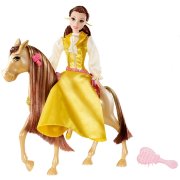 Кукла 'Сверкающая принцесса Бель и королевская лошадь' (Sparking Princess & Royal Horse), из серии 'Принцессы Диснея', Mattel [T7231]