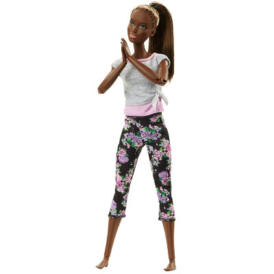 Шарнирная кукла Barbie &#039;Йога&#039;, афроамериканка, из серии &#039;Безграничные движения&#039; (Made-to-Move), Mattel [FTG83] Шарнирная кукла Barbie 'Йога', афроамериканка, из серии 'Безграничные движения' (Made-to-Move), Mattel [FTG83]