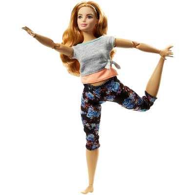 Шарнирная кукла Barbie &#039;Йога&#039;, рыжая, пышная (curvy), из серии &#039;Безграничные движения&#039; (Made-to-Move), Mattel [FTG84] Шарнирная кукла Barbie 'Йога', рыжая, из серии 'Безграничные движения' (Made-to-Move), Mattel [FTG84]