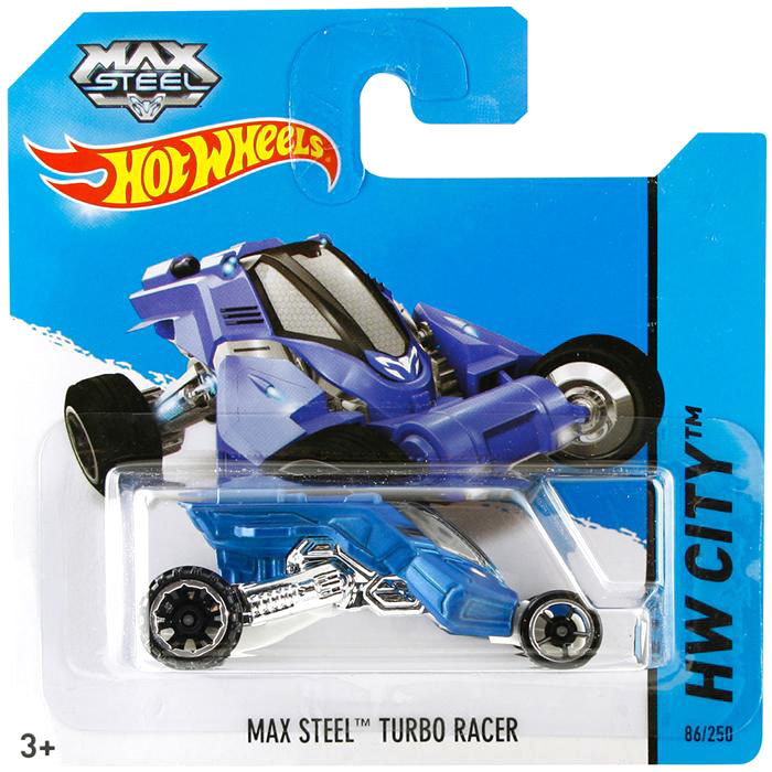 Коллекционная модель автомобиля Max Steel Turbo Racer - HW City 2014, синяя...