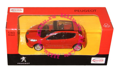 Модель автомобиля Peugeot 207 1:43, красная, Rastar [41800] Модель автомобиля Peugeot 207 1:43, красная, Rastar [41800]