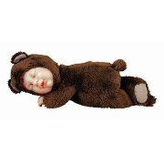 Кукла 'Спящий младенец-медвежонок', шоколадно-коричневый, 23 см, Anne Geddes [579104]