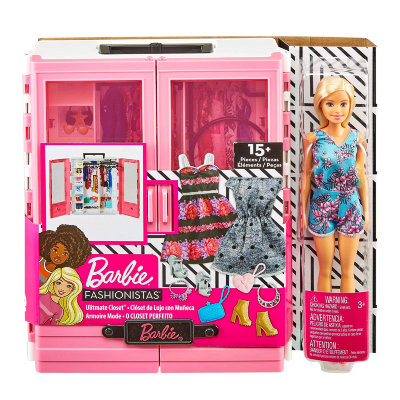 Игровой набор &#039;Невероятный шкаф&#039; с куклой Барби и одеждой, из серии &#039;Мода&#039; (Fashionistas), Barbie, Mattel [GBK12] Игровой набор 'Невероятный шкаф' с куклой Барби, из серии 'Мода' (Fashionistas), Barbie, Mattel [GBK12]