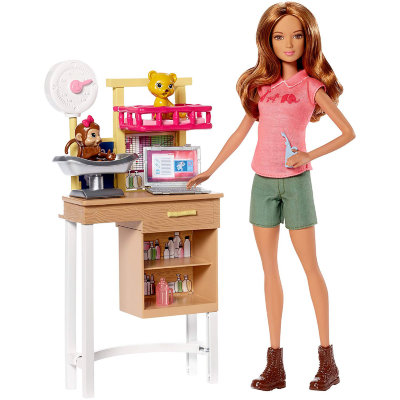 Игровой набор с куклой Барби &#039;Ветеринар&#039;, из серии &#039;Я могу стать&#039;, Barbie, Mattel [DVG11] Игровой набор с куклой Барби 'Ветеринар', из серии 'Я могу стать', Barbie, Mattel [DVG11]
