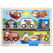 Деревянный пазл с большими ручками 'Транспорт', из серии Fresh Start, Melissa&Doug [8980]