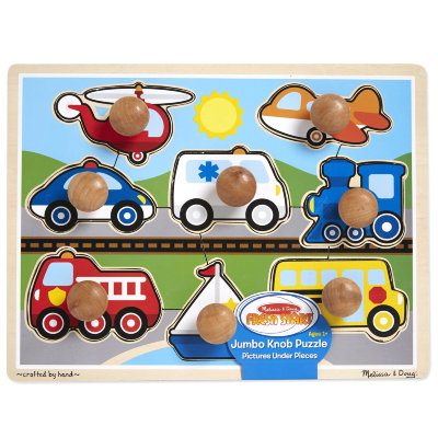 Деревянный пазл с большими ручками 'Транспорт', из серии Fresh Start, Melissa&amp;Doug [8980] Деревянный пазл с большими ручками 'Транспорт', из серии Fresh Start, Melissa&Doug [8980]