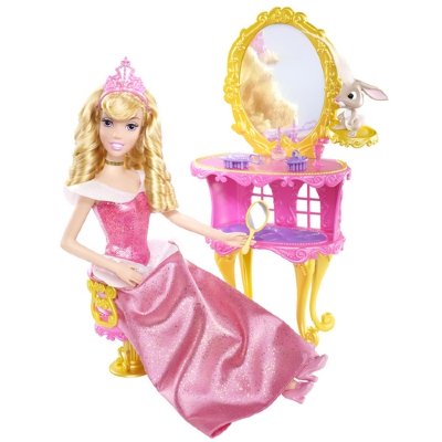 Игровой набор с куклой &#039;Туалетный столик Спящей Красавицы&#039;, 28 см, из серии &#039;Принцессы Диснея&#039;, Mattel [X1480] Игровой набор с куклой 'Туалетный столик Спящей Красавицы', 28 см, из серии 'Принцессы Диснея', Mattel [X1480]