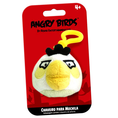 Мягкая игрушка-брелок &#039;Белая злая птичка&#039; (Angry Birds - White Bird), 8 см, Commonwealth Toys [90789-W] Мягкая игрушка-брелок 'Белая злая птичка' (Angry Birds - White Bird), 8 см, Commonwealth Toys [90789-W]
