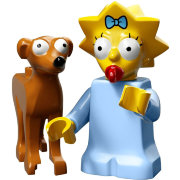 Минифигурка 'Мэгги и Маленький помощник Санты', вторая серия The Simpsons 'из мешка', Lego Minifigures [71009-04]
