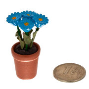 Кукольная миниатюра 'Горшок с голубыми цветами', 1:12, Art of Mini [AM0101069]