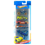 Подарочный набор из 4 машинок и 1 самолета 'Daredevil Racers', Hot Wheels, Mattel [W4253]