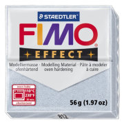 Полимерная глина FIMO Effect Glitter Silver, серебряная с блестками, 56г, FIMO [8020-812]