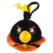 Мягкая игрушка-брелок 'Черная космическая злая птичка' (Angry Birds Space - Black Bird), 8 cм, Commonwealth Toys [92677-BK]