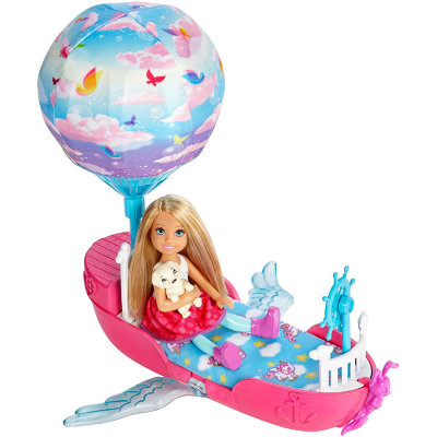 Игровой набор с куклой Челси &#039;Волшебная лодка&#039;, из серии &#039;Dreamtopia&#039;, Barbie, Mattel [DWP59] Игровой набор с куклой Челси 'Волшебная лодка', из серии 'Dreamtopia', Barbie, Mattel [DWP59]