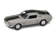 Модель автомобиля Shelby GT 500-KR 1968, серебристая, 1:43, Yat Ming [94214S]