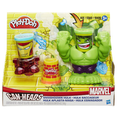 Набор для детского творчества с пластилином &#039;Халк&#039; (Smashdown Hulk), из серии &#039;Баночкоголовые&#039; (Can-Heads), Play-Doh/Hasbro [B0308] Набор для детского творчества с пластилином 'Халк' (Smashdown Hulk), из серии 'Баночкоголовые' (Can-Heads), Play-Doh/Hasbro [B0308]