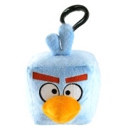 Мягкая игрушка-брелок 'Голубая кубическая космическая злая птичка' (Angry Birds Space - Red Bird), 8 cм, Commonwealth Toys [92677-B]