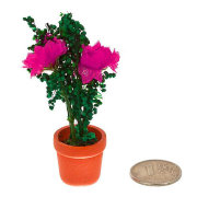 Кукольная миниатюра 'Горшок с розовыми цветами', 1:12, Art of Mini [AM0101084-2]