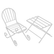 Кукольная садовая миниатюра 'Декоративные мини столик и кресло', металлическая, ScrapBerry's [SCB271024]
