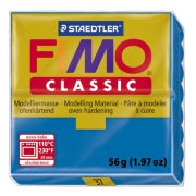 Полимерная глина FIMO Classic, синяя, 56г, FIMO [8000-37]
