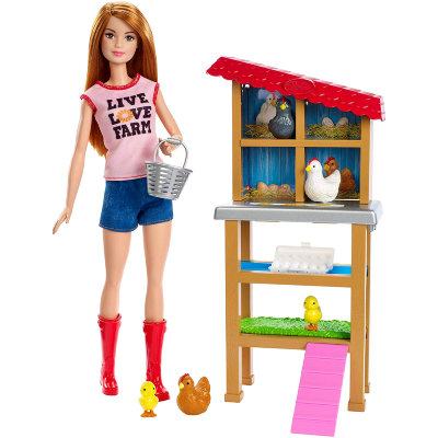 Игровой набор с куклой Барби &#039;Фермер птицефабрики&#039;, из серии &#039;Я могу стать&#039;, Barbie, Mattel [FXP15] Игровой набор с куклой Барби 'Фермер птицефабрики', из серии 'Я могу стать', Barbie, Mattel [FXP15]