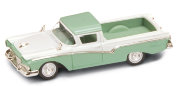 Модель автомобиля Ford Ranchero 1957, бело-зеленая, 1:43, Yat Ming [94215WG]