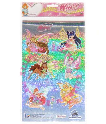 Наклейки 'Winx Club', на голографической подложке [10529w] Наклейки 'Winx Club', на голографической подложке [10529w]