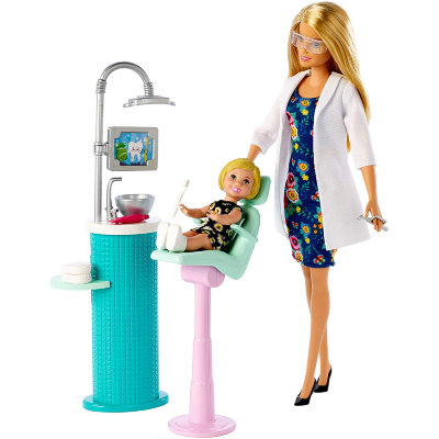 Игровой набор с куклой Барби &#039;Стоматолог&#039;, из серии &#039;Я могу стать&#039;, Barbie, Mattel [FXP16] Игровой набор с куклой Барби 'Стоматолог', из серии 'Я могу стать', Barbie, Mattel [FXP16]