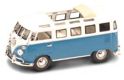 Модель микроавтобуса Volkswagen Microbus 1962, 1:43, синяя, серия Премиум в пластмассовой коробке, Yat Ming [43208B] Модель микроавтобуса Volkswagen Microbus 1962, 1:43, синяя, серия Премиум в пластмассовой коробке, Yat Ming [43208]
