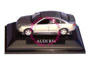 Модель автомобиля Audi RS6 1:72, серебристая, в пластмассовой коробке, Yat Ming [73000-07]