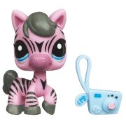 Одиночная зверюшка 2011 - сиреневая Зебра, специальный выпуск, Littlest Pet Shop, Hasbro [30535]