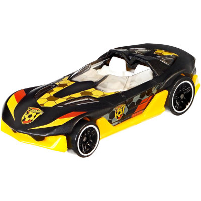Коллекционная модель автомобиля &#039;Yur So Fast&#039;, чёрно-желтая, специальная серия &#039;Футбол&#039;, Hot Wheels, Mattel [DJL41] Коллекционная модель автомобиля 'Yur So Fast', чёрно-желтая, специальная серия 'Футбол', Hot Wheels, Mattel [DJL41]