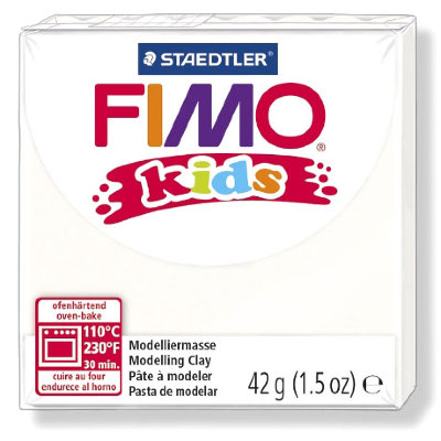 Полимерная глина FIMO Kids, белая, 42г, FIMO [8030-0] Полимерная глина FIMO Kids, белая, 42г, FIMO [8030-0]