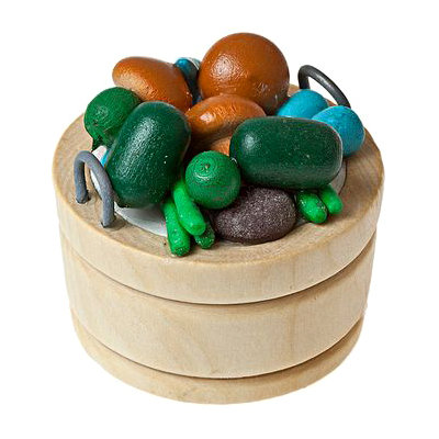Кукольная миниатюра &#039;Корзина с овощами и грибами&#039;, 1:12, Art of Mini [AM0101033] Кукольная миниатюра 'Корзина с овощами и грибами', 1:12, Art of Mini [AM0101033]
