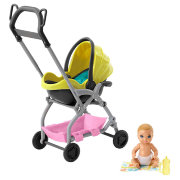 Игровой набор 'Коляска с малышом', из серии 'Skipper Babysitters Inc.', Barbie, Mattel [GFC18]
