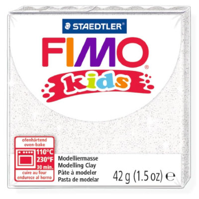 Полимерная глина FIMO Kids, блестящая белая, 42г, FIMO [8030-052] Полимерная глина FIMO Kids, блестящая белая, 42г, FIMO [8030-052]