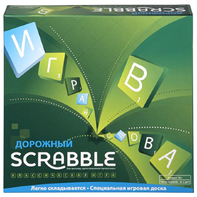 Игра настольная &#039;Дорожный Scrabble&#039;, версия 2015 года, Mattel [CJT18] Содержимое: 