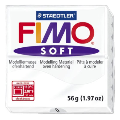 Полимерная глина FIMO Soft White, белая, 56г, FIMO [8020-0] Полимерная глина FIMO Soft, белая, 56г, FIMO [8020-0]