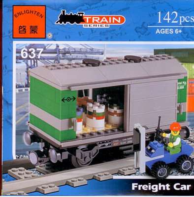 Конструктор 'Грузовой вагон' из серии 'Train (Железная дорога)', Brick [637] Конструктор 'Грузовой вагон' из серии 'Train (Железная дорога)', Brick [637]