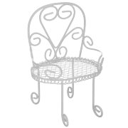 Кукольная садовая миниатюра 'Декоративный стул', металлический, ScrapBerry's [SCB271030]