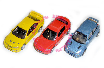 Набор из 3 автомобилей - Mitsubishi Lancer Evolution VI, Mazda RX-8, Ford Focus 1:72, Cararama [173-3] Набор из 3 автомобилей - Mitsubishi Lancer Evolution VI, Mazda RX-8, Ford Focus 1:72, Cararama [173]
