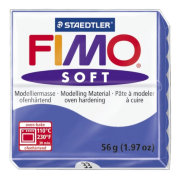 Полимерная глина FIMO Soft Brilliant Blue, блестящая синяя, 56г, FIMO [8020-33]