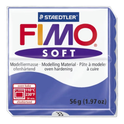 Полимерная глина FIMO Soft Brilliant Blue, блестящая синяя, 56г, FIMO [8020-33] Полимерная глина FIMO Soft Brilliant Blue, блестящая синяя, 56г, FIMO [8020-33]