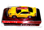 Модель автомобиля Porsche 911 Turbo 1:72, желтая, Yat Ming [72000-43]