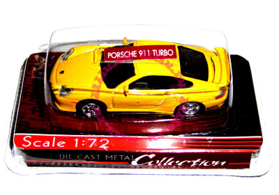 Модель автомобиля Porsche 911 Turbo 1:72, желтая, Yat Ming [72000-43] Модель автомобиля Porsche 911 Turbo 1:72, желтая, Yat Ming [72000-43]