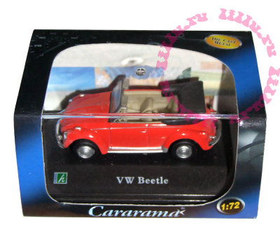Модель автомобиля Volkswagen Beetle 1:72, красная, в пластмассовой коробке, Cararama [711ND-05] Модель автомобиля Volkswagen Beetle 1:72, в пластмассовой коробке, Cararama [711ND-05]