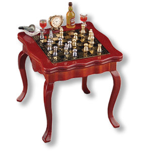Шахматный столик, дерево, 1:12, Reutter Porzellan [001.825/0] Шахматный столик, дерево, 1:12, Reutter Porzellan [001.825/0]