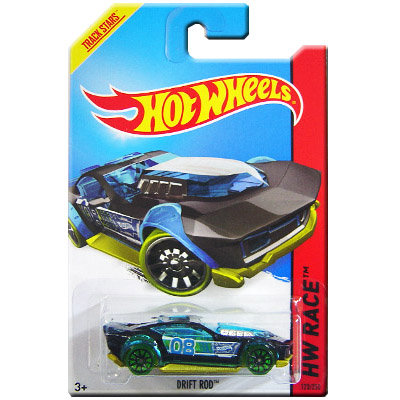 Коллекционная модель автомобиля Drift Rod - HW Race 2014, черно-голубая, Hot Wheels, Mattel [BFD42] Коллекционная модель автомобиля Drift Rod - HW Race 2014, черно-голубая, Hot Wheels, Mattel [BFD42]