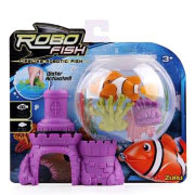 Игровой набор с интерактивной игрушкой 'Замок, 2 коралла и робо-рыбка Клоун, желтая', Robo Fish, Zuru [2539-1]