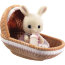 Игровой набор 'Малыш-зайчик в корзине', в подарочном пластмассовом сундучке, Sylvanian Families [3380-01] - 3312 Mini Carry Cases - Basket1.jpg